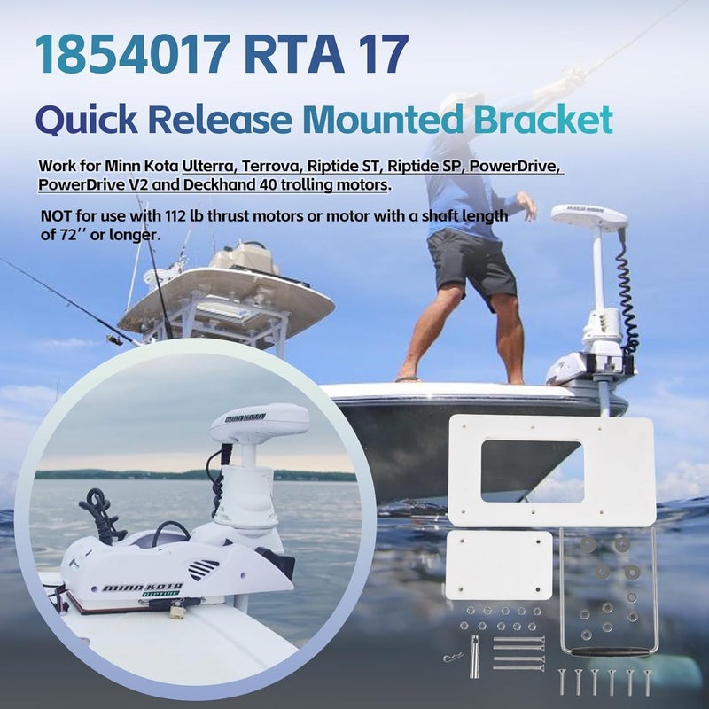 Sunluway For Minn Kota Quick Release Bracket 1854017 RTA-17 fits Riptide Ulterra, Terrova, PowerDrive, PowerDrive V2 and Deckhand 40 Trolling Motors, for Minn Kota Trolling Motor Mount Bracket - Image 2